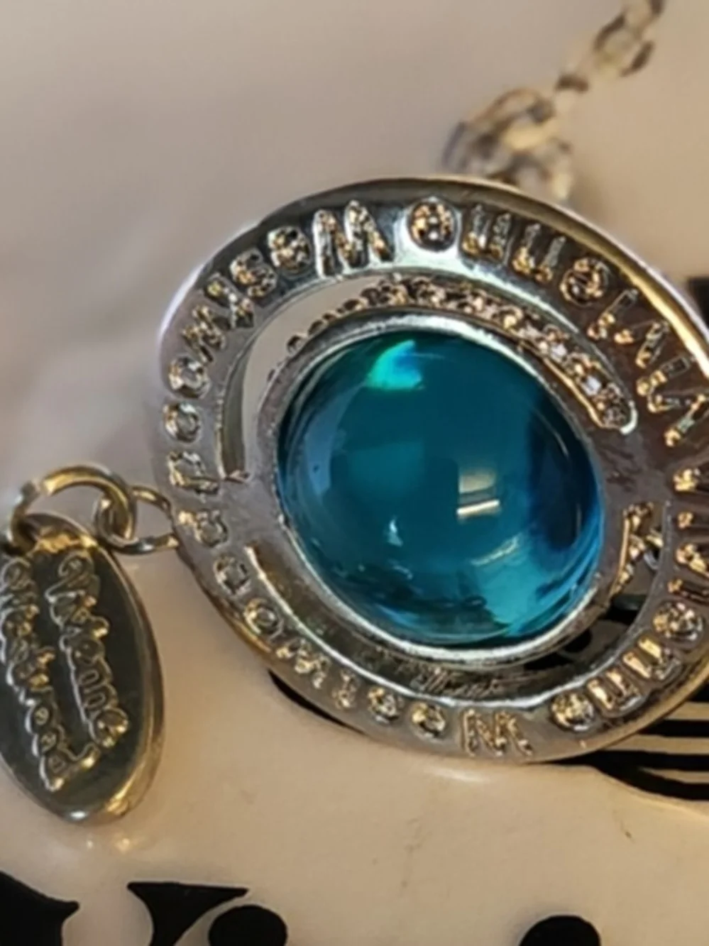 Vivienne Westwood Silver Pendant Necklace with Turquoise Blue Orb - Picture 2 of 7
